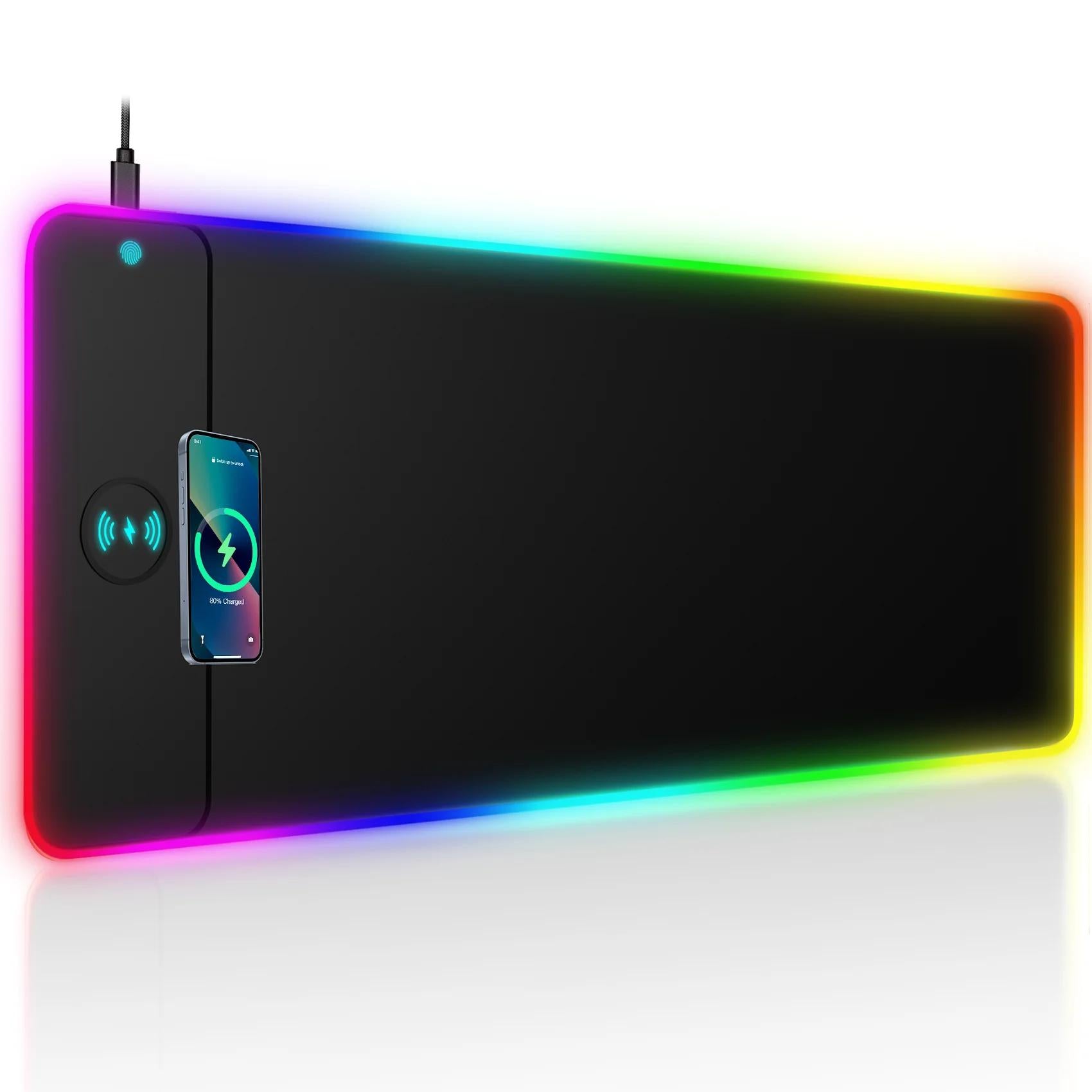 Premium RGB mouse pad with wireless charging