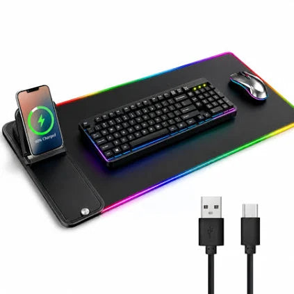 Premium RGB mouse pad with wireless charging